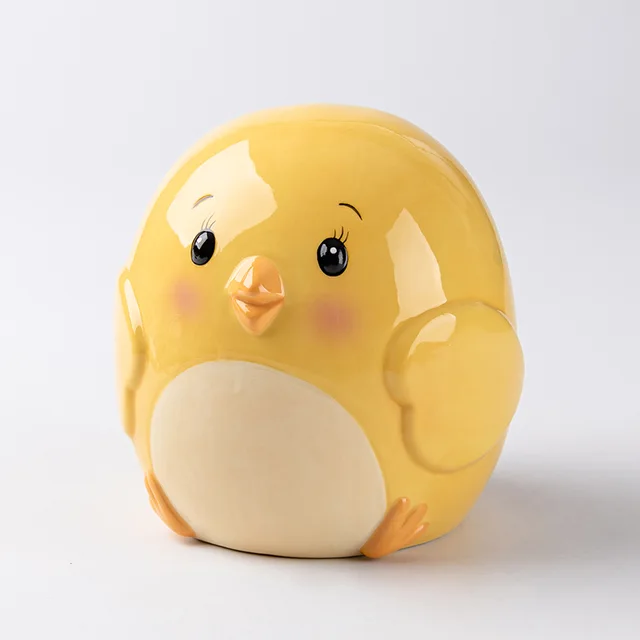 Ceramic little yellow chicken series piggy bank