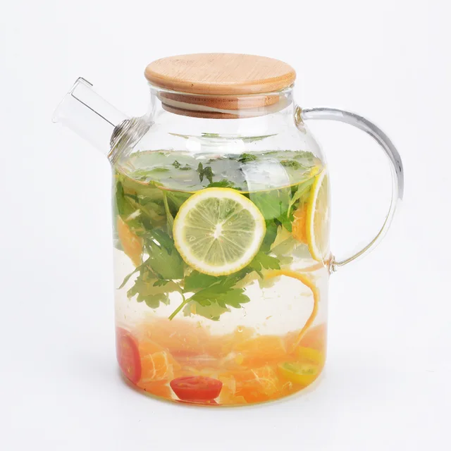 3-Piece Glass Carafe Set – 1 Liter Pitchers for Party – 10 Inch Tall Jugs– Water or Milk Bottles