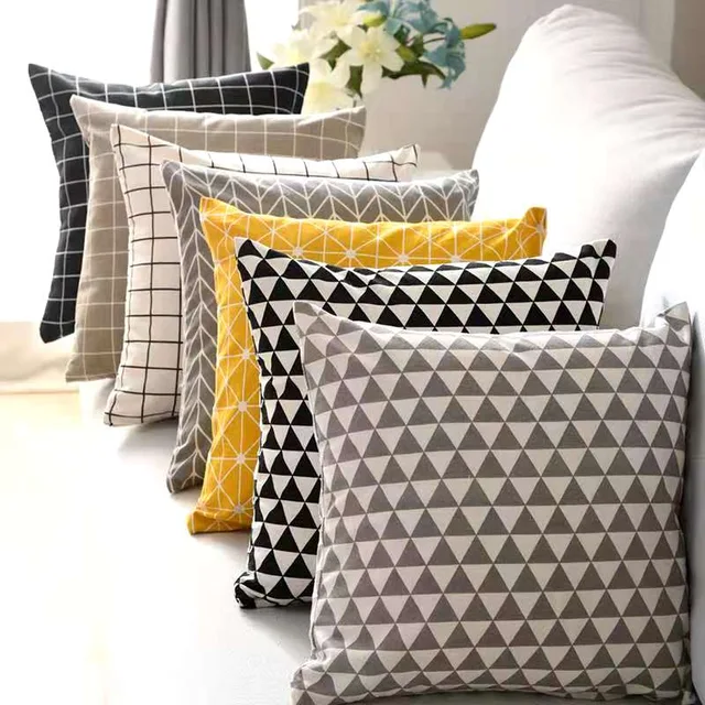 Line cushion pillow, cushion cover, velvet cushion cover