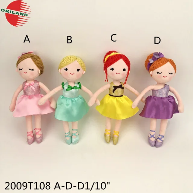 Plush ballet stuffed doll kids with dress custom made design wholesale cute dolls girl