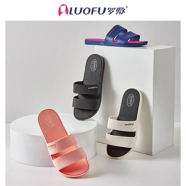Luofu word belt ladies PVC fashion summer waterproof outdoor sandals and slippers