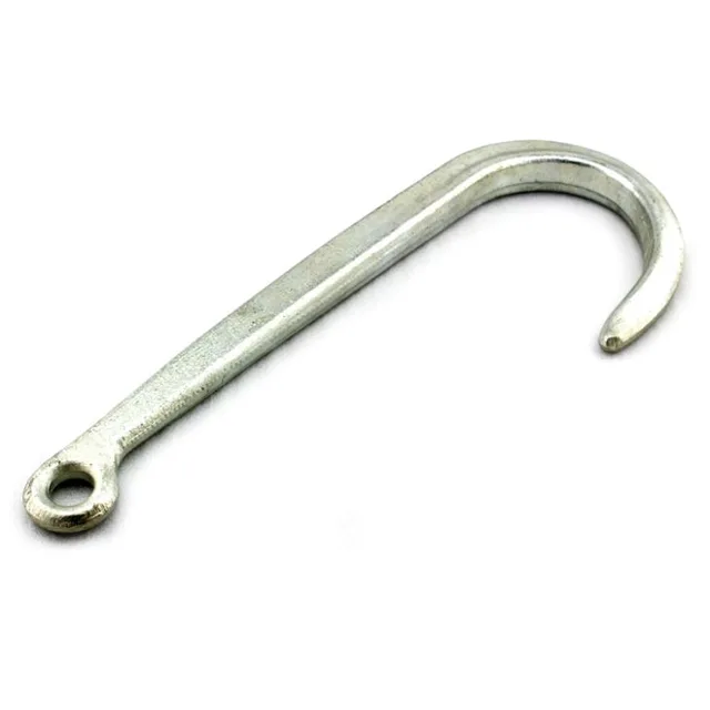15" Forged Tow J Hook 3900 LBS WLL Clear Zinc