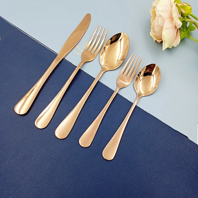 Rose Gold Cutlery set of 430 stainless steel flatware for restaurant