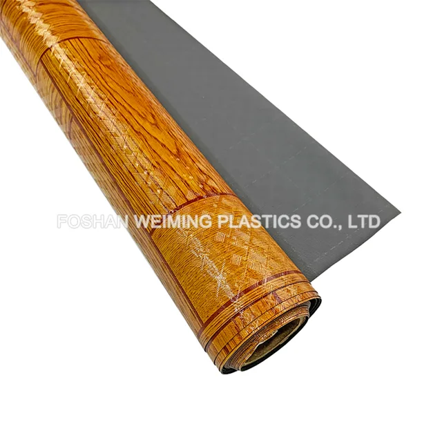 Weave Embossing Wood Grain Design PVC Flooring Roll