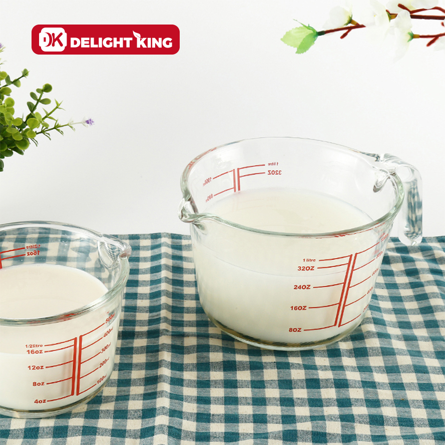 High borosilicate glass measuring cup with handle/heat resistant glass measuring jar