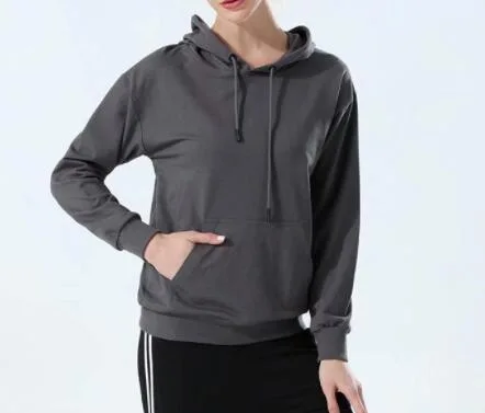 Plain colour cotton hoody for womens