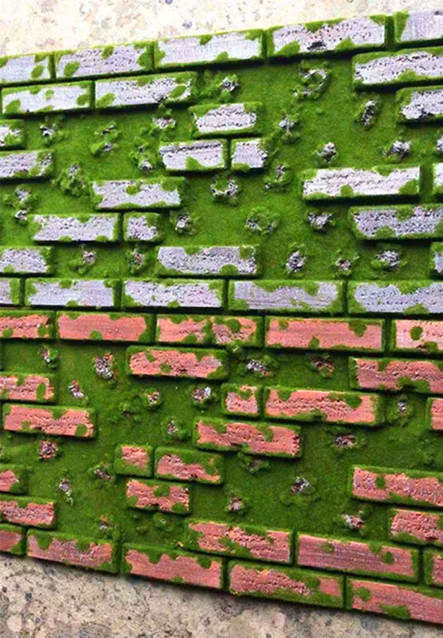 1m*1m Artificial moss indoor decoration plants simulate moss with natural wall brick