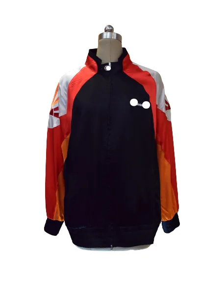 Womens collar stand coat leisure coat with applique and emb logo