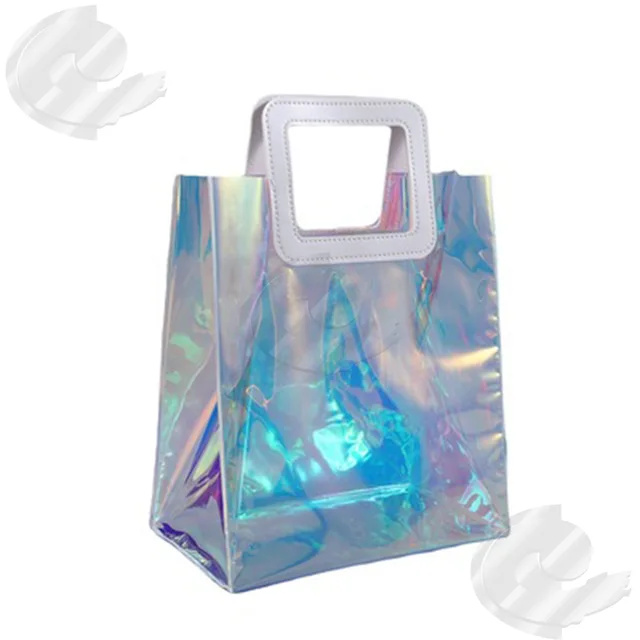 Laser Gift bag Transparent Tote Bag PVC Colorful Shopping Bag