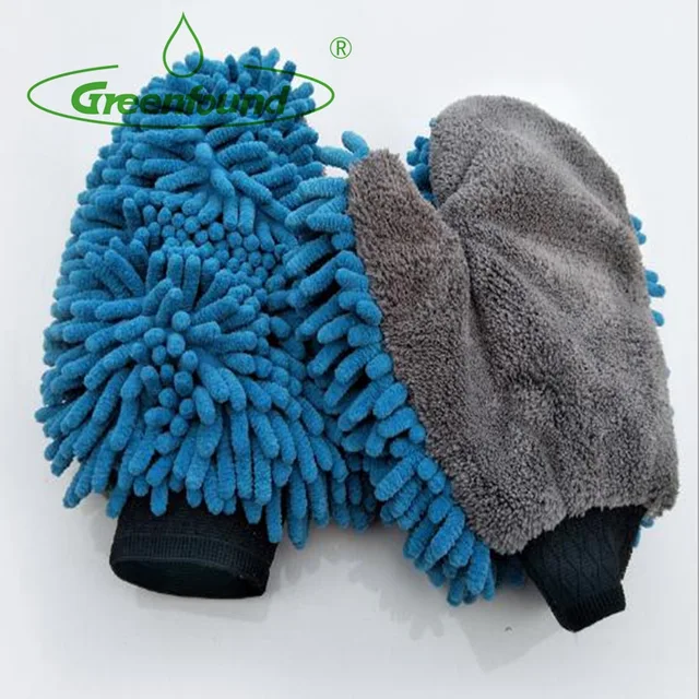 Wholesale Microfiber car wash mitt five finger car cleaning mitt household cleaning mitt