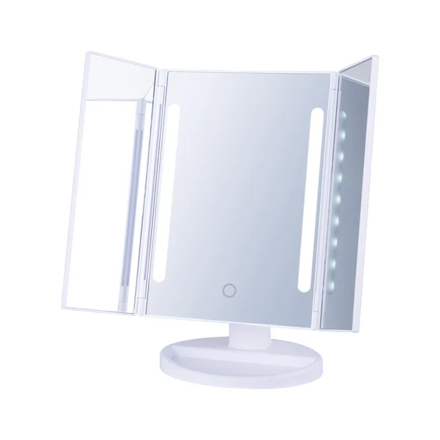 Hot selling trifold vanity table mirror with light