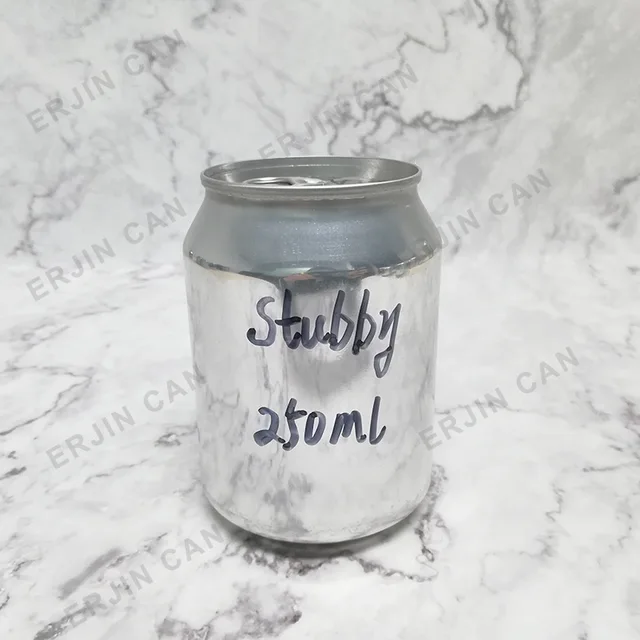 Printed Empty Aluminum Beverage Can 250ml Stubby