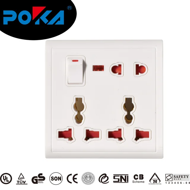 86 Type Multi wall switch socket with light