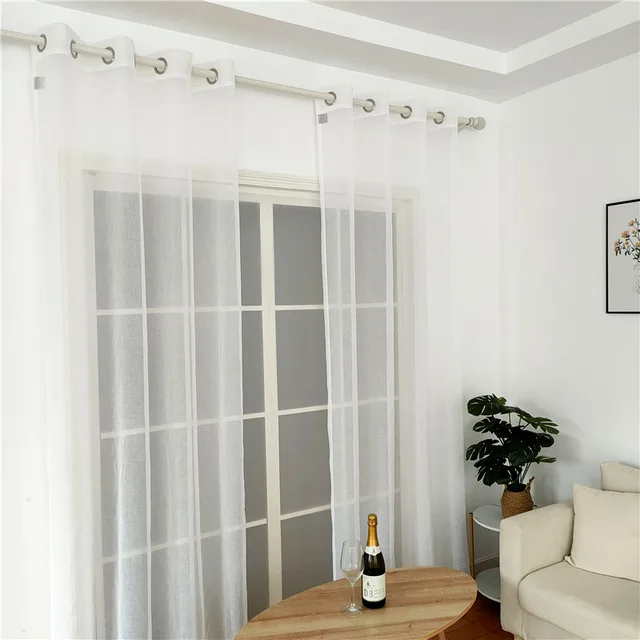 GRS Recycle Curtain Fabric 100% Polyester Sheer Curtains Embroidered Or Printed Base Fabric