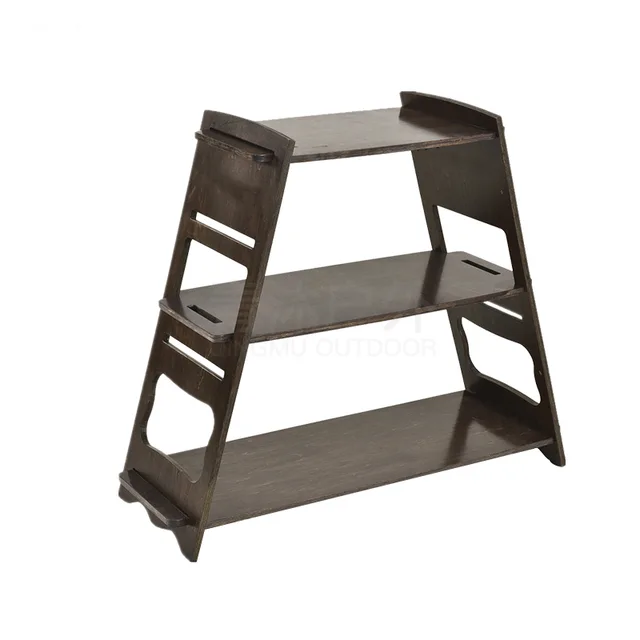Outdoor camping indoor ply wood portable storage rack
