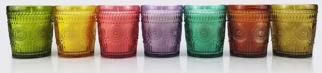 Spray colored glass wax cup with wax