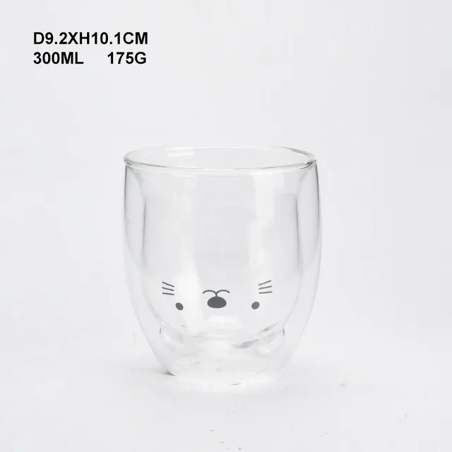 #High borosilicate customized glass double wall coffee cup