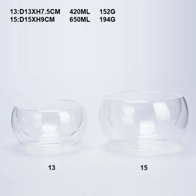 #High borosilicate double wall glass tea cups