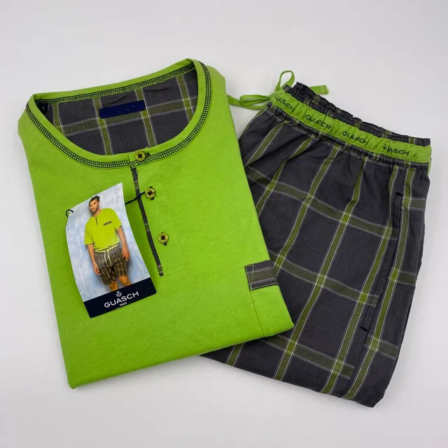 Men's 100%cotton mixed pajamas