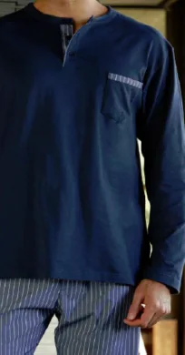 Men's 100%cotton mixed pajamas