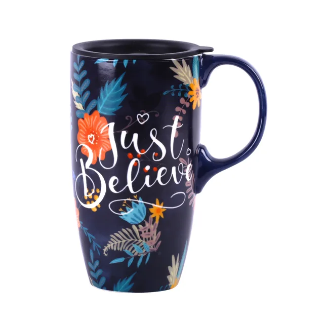 Super large capacity classic painted mug Blue Believe