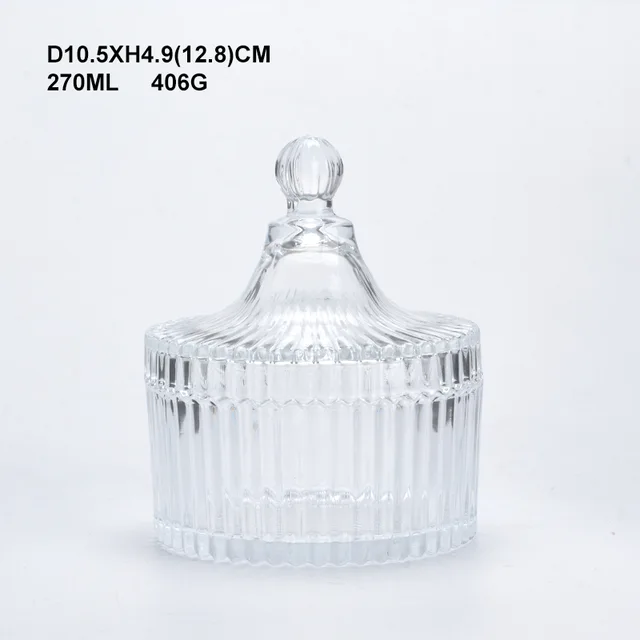China Wholesale Round Cheap glass candy jar Glass Candy Box Glass Sugar Pot