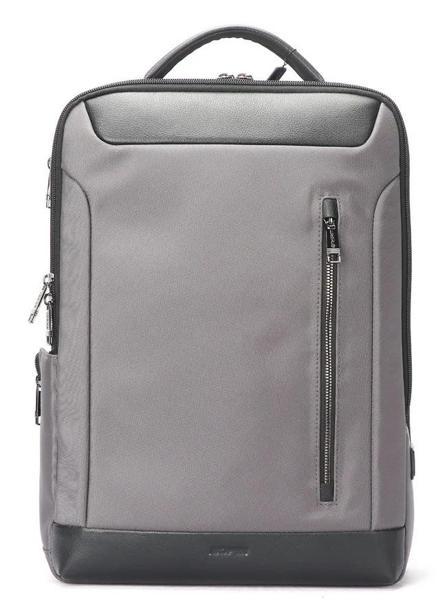 BOPAI Waterproof nylon USB rechargeable gray Backpack