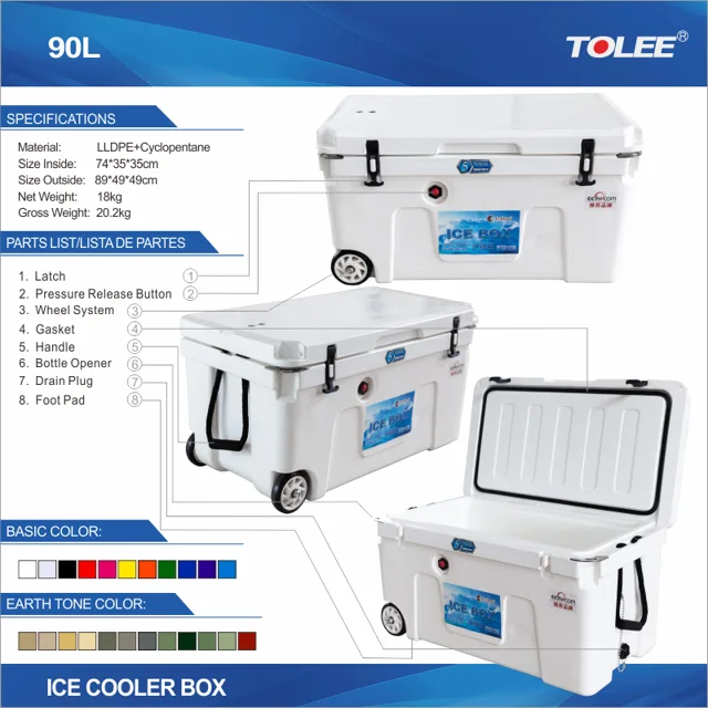FISHING ICE COOLER BOX TOLEE FACTORY 90L Acquired Custom Thermal Insulation Medicine Cooler Box I