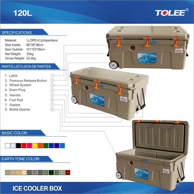 Ice cooler box Tolee 120L cooler box fishing box