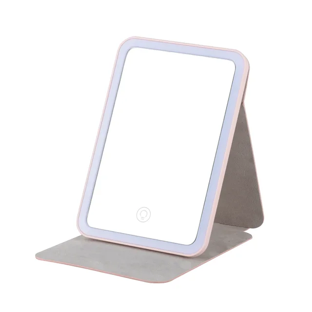 Amazon Hot selling Ultra slim rechargeable led table mirror