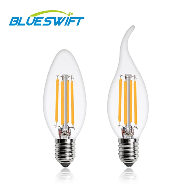 C35 CA35 Glass Electric Vintage Edison Bombillas Led Soft Candle Chandeliers Led Filament Bulb
