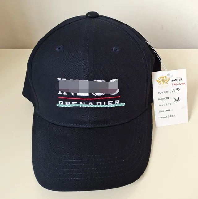 【Henan Lead】1612 cotton twill 6-panel baseball cap in black low profile snapback cap w/ sewn eyelets