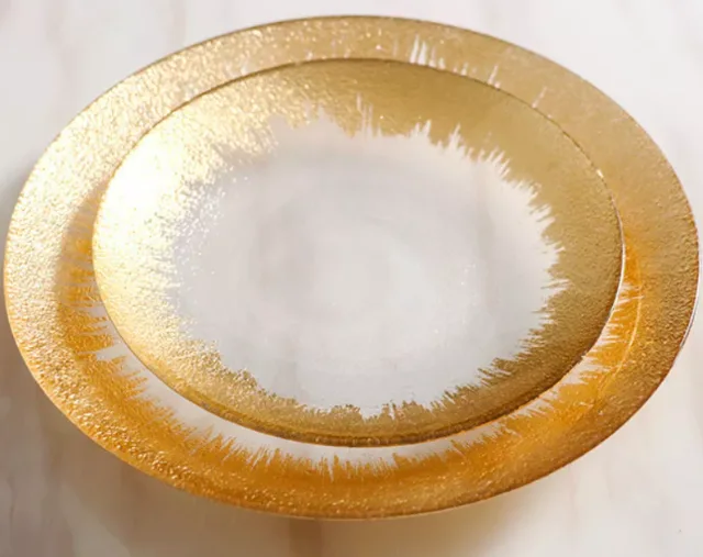 Glass plate paint gold rim