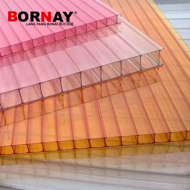 Langfang Bonai Wholesale Factory Direct Sale Transparent Custom Color Sheet Polycarbonate PC Hollow
