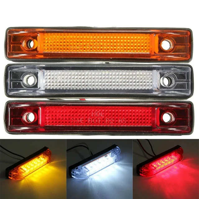 YN-ZSL 12V 24V 6 LED transparent side marker indicator truck trailer pickup indicator
