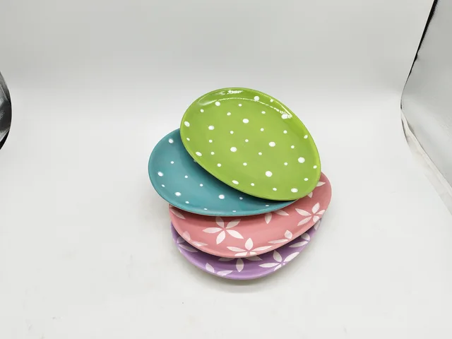 Easter egg shaped ceramic plate