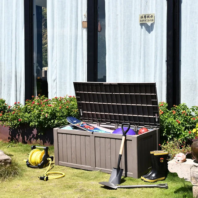 SUKK450L/120Gal Weatherproof Resin Outdoor Garden Deck Storage Box/Cushion Box