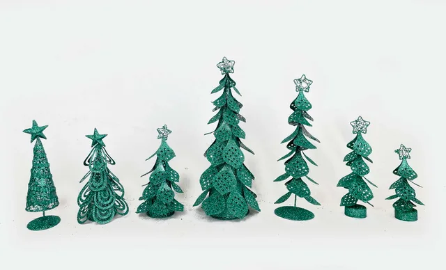 Christmas article Lake blue iron cone tree/angel
