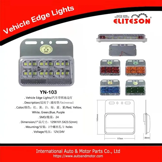 YN-103 12V 24V Vehicle Edge Light, Universal