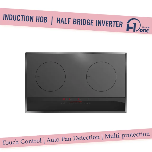 H-One ODM Built-in 2 Burner Ultra Slim Induction Cooker in 220V 50Hz EMC Approval with Pause Timer