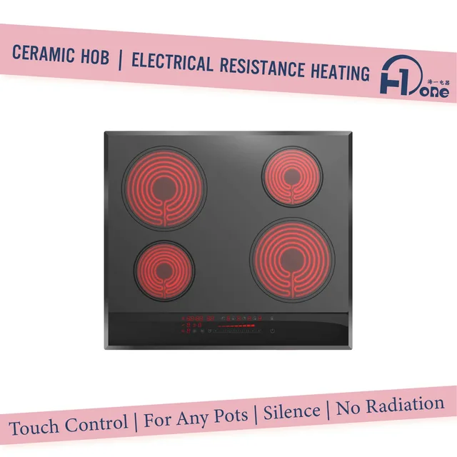 Tuya Touch Control Built-in Electric Vitro Ceramic Hob 4 Burner Cooktop with Metal Frame