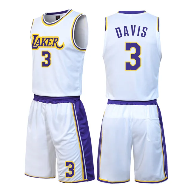 NBA Jersey Lakers 3 Davis basketball suit