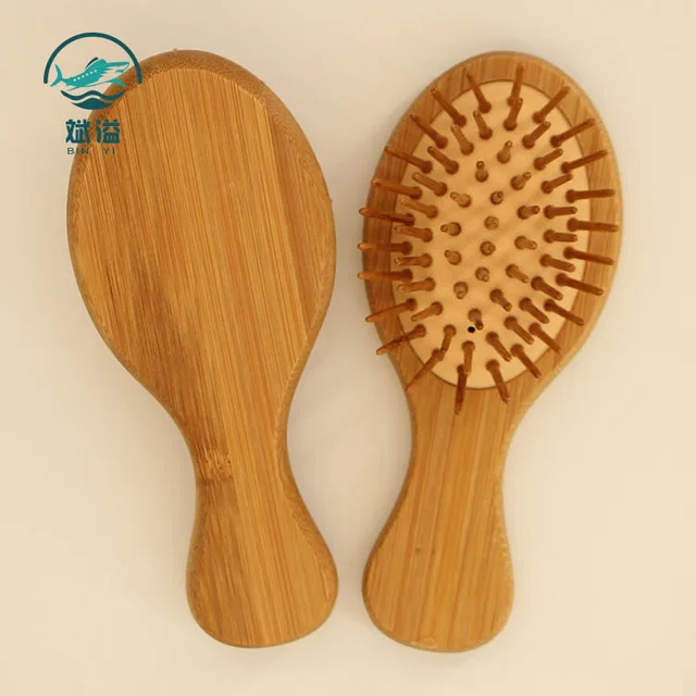 Natural wooden bamboo hair brush and comb