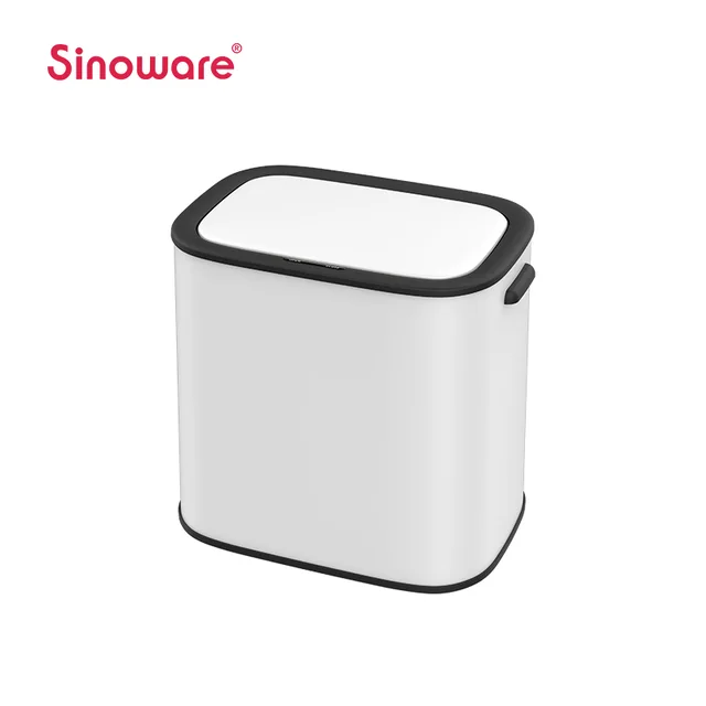 Household rectangular automatic open trash can metal touchless smart garbage bin SW6955