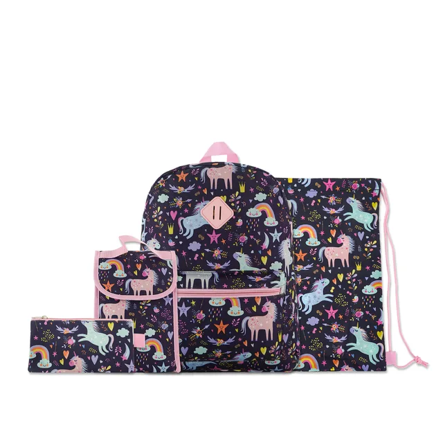 Haslor hot selling 5 Pcs School Bag set fashion sports backpack teenage student school bag