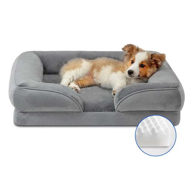 Orthopedic memory foam large pet cat dog sofa bed with removable washable cover