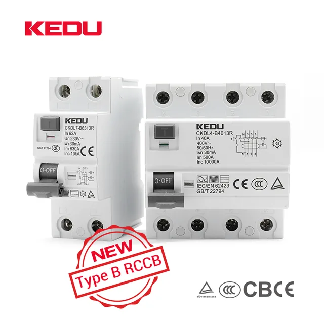 KEDU, Low Voltage, RCCB, Type B, Residual Current Circuit Breaker