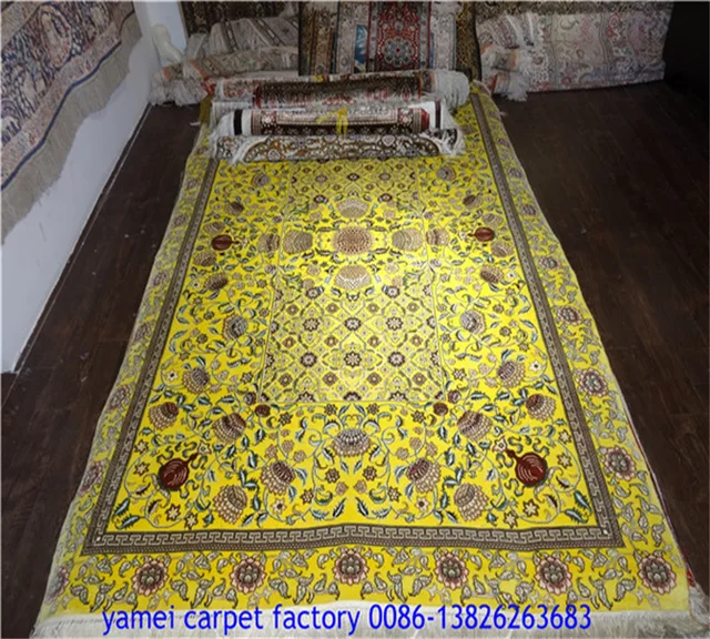 Persian splendor antique color 6x9ft hand knotted silk villa living room carpet