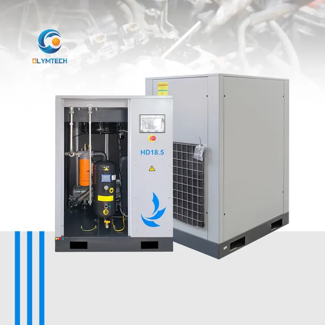 Industrial 30kw 40hp Stationary Screw Air Compressor Energy Saving Variable Speed with Air Cooled