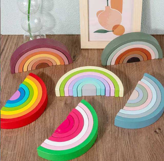 Wooden rainbow toys